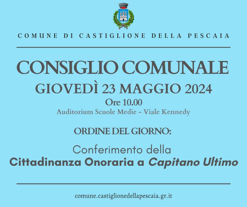 Consiglio comunale del 23 maggio 2024