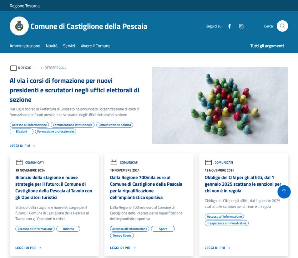 Un passo avanti verso la trasparenza e l'innovazione: ecco il nuovo sito istituzionale del Comune di Castiglione della Pescaia